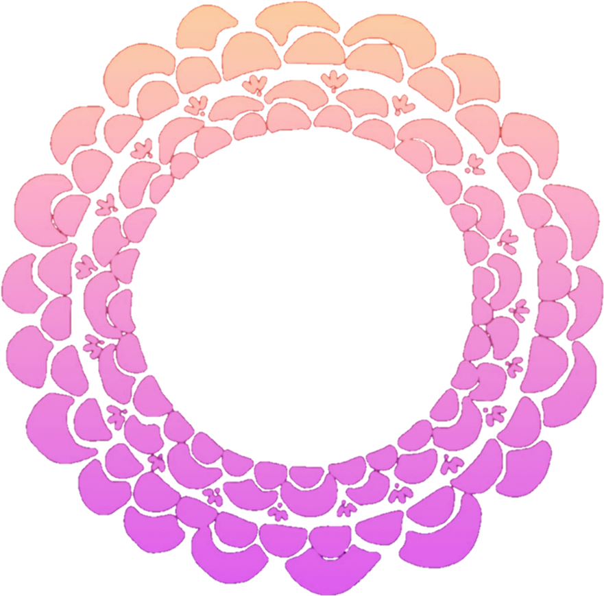 A Circular Design With Pink And Yellow Gradients