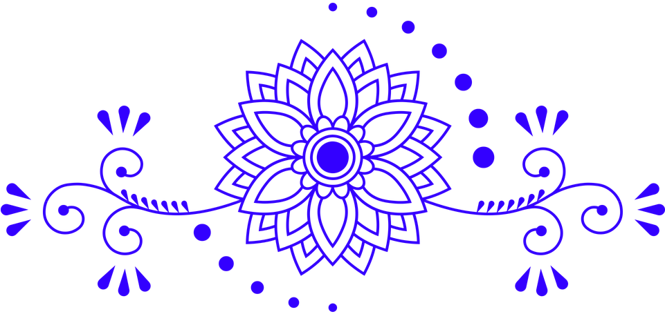 A Blue And Black Flower