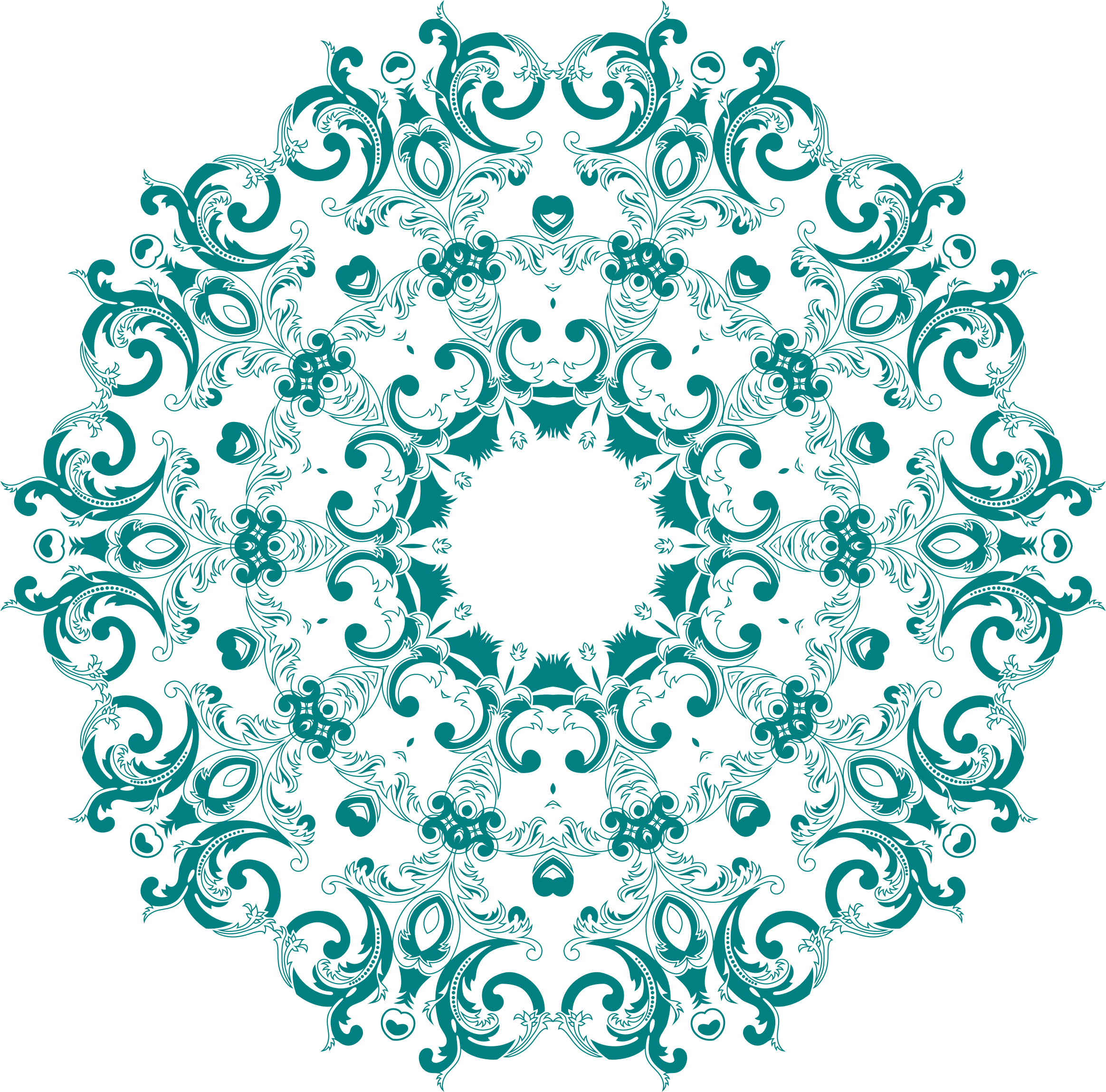 A Circular Pattern With Blue And Black Designs