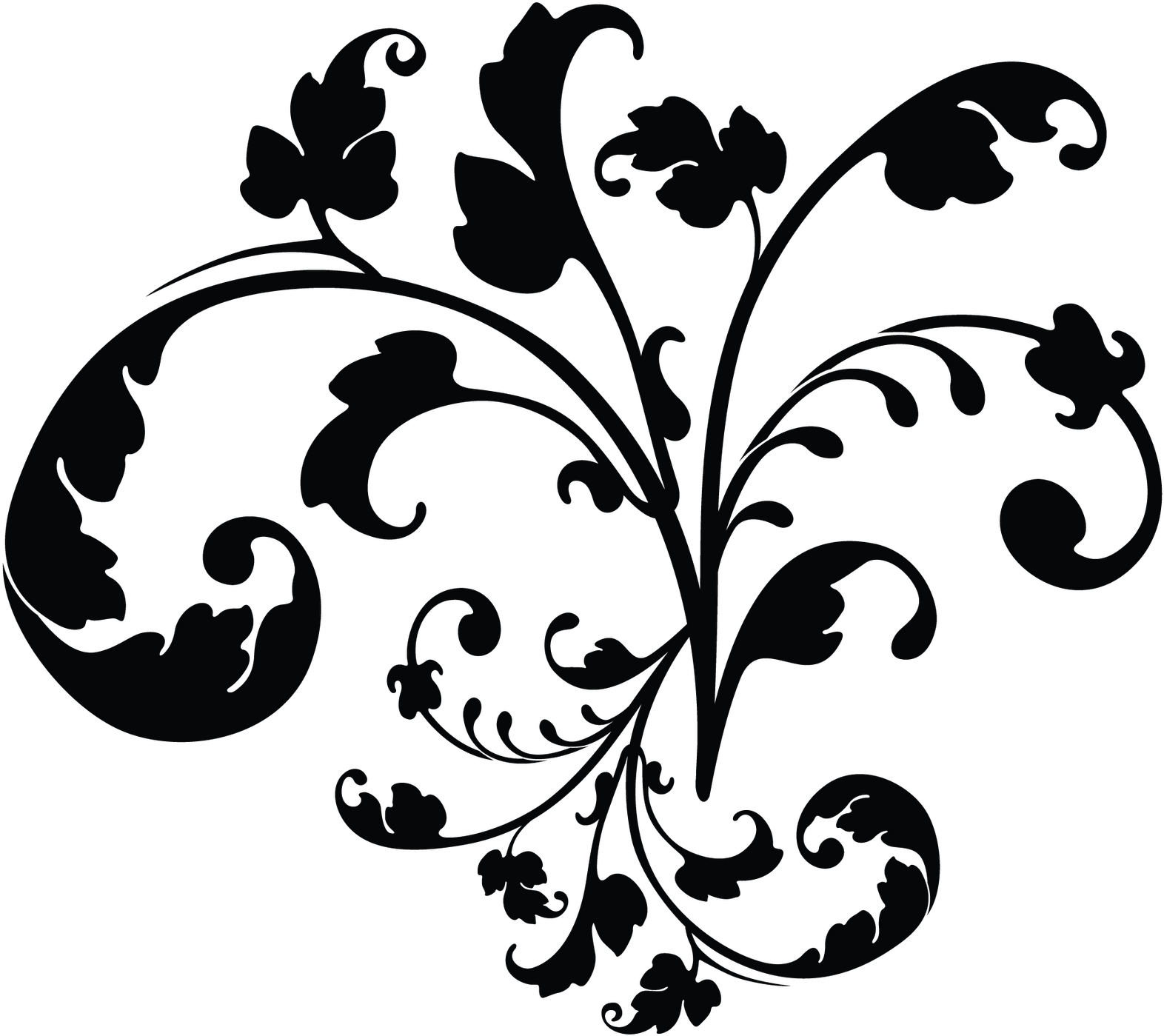 A Black And White Floral Design