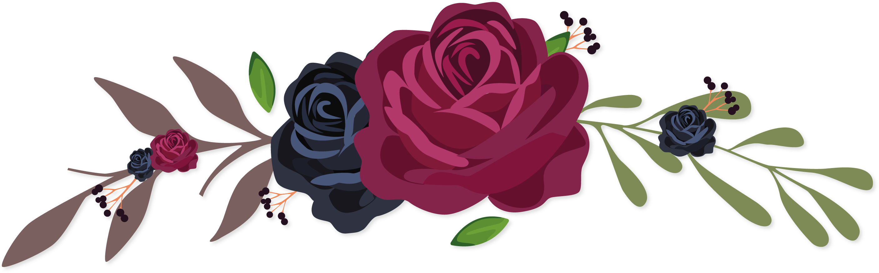 Floral Vector Png 2813 X 874