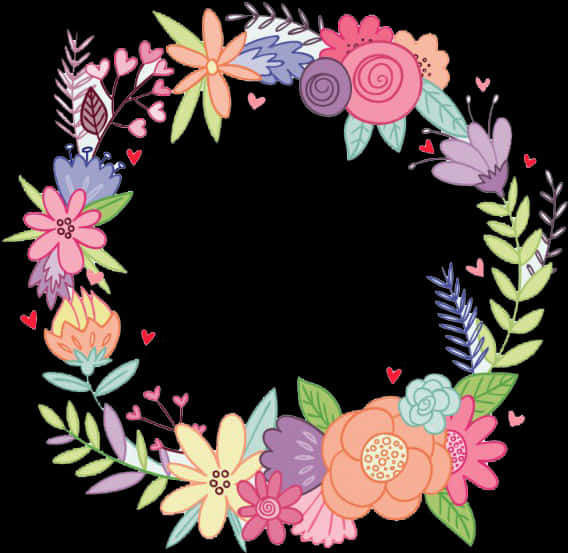A Wreath Of Flowers And Leaves