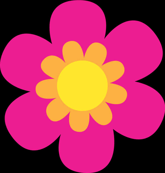 A Pink And Yellow Flower