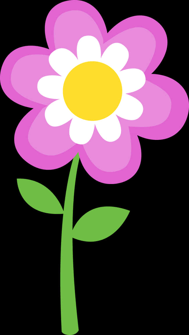 A Purple Flower With A Yellow Center
