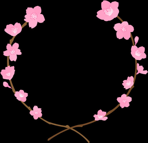 A Pink Flowers In A Circle