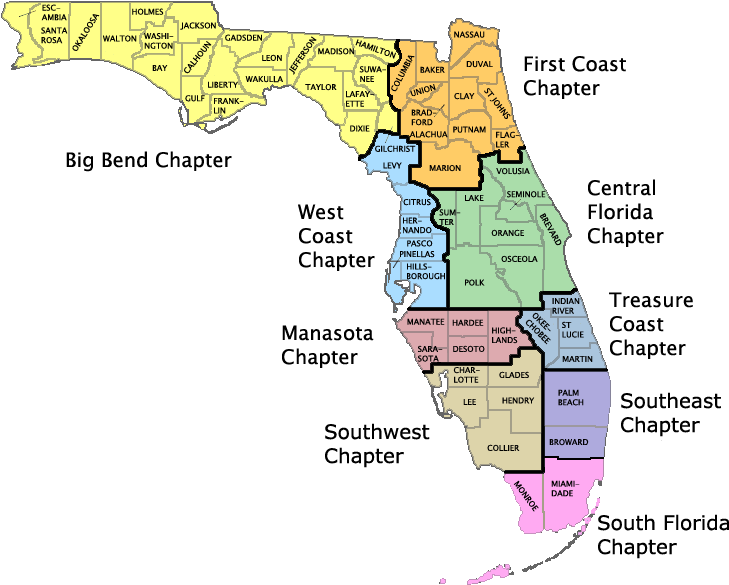 A Map Of The State Of Florida