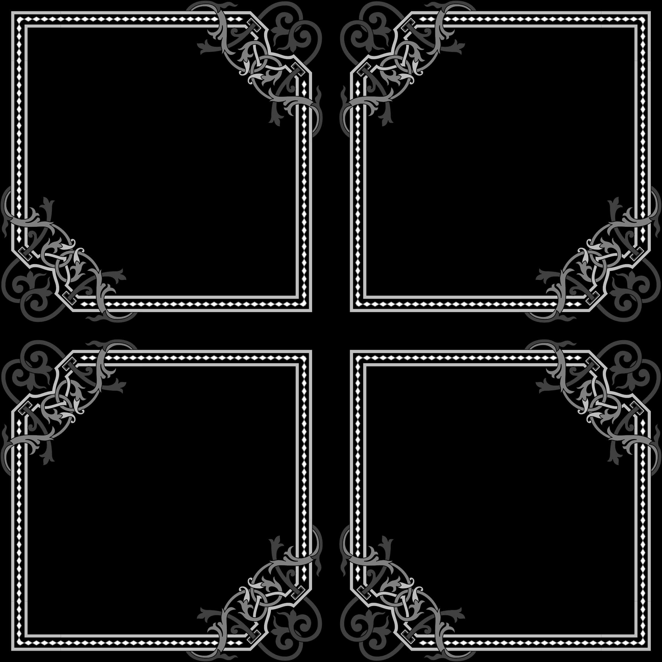 A Black And White Square Frame