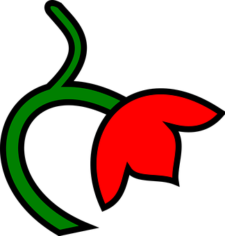 A Red Flower On A Green Stem