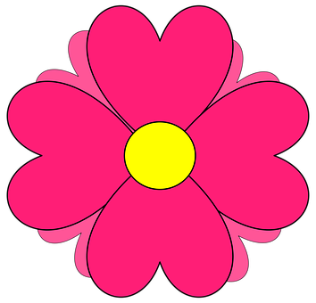 A Pink Flower With A Yellow Center