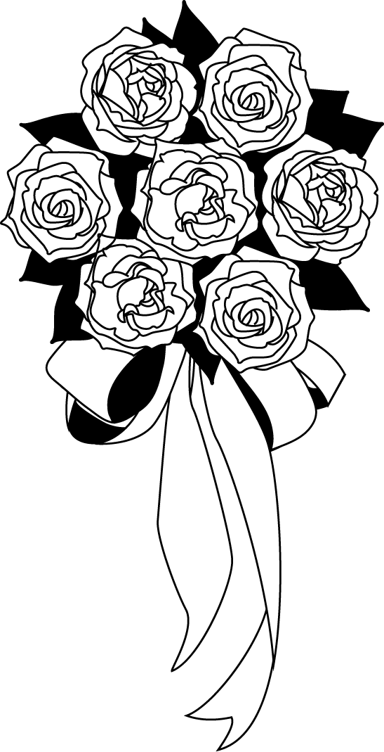 A Bouquet Of Roses With A Bow