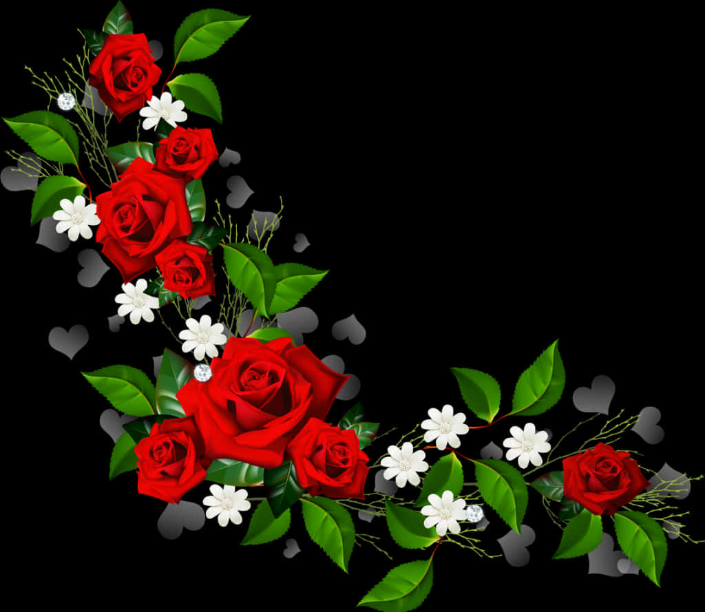 Flower Border Roses