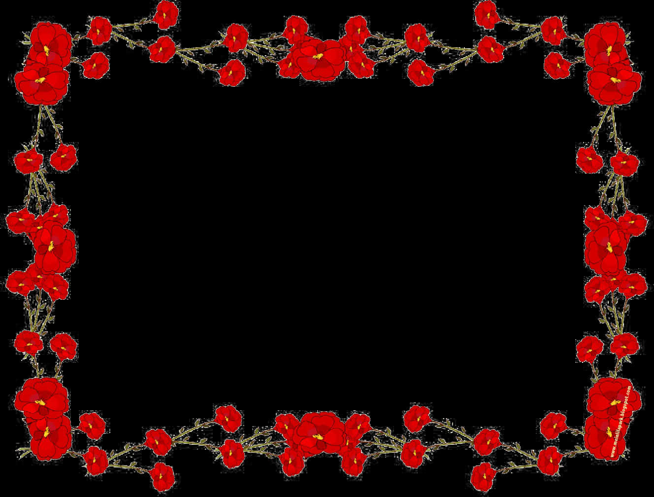 Red Flower Border