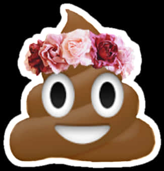 Poop Emoji With Floral Crown