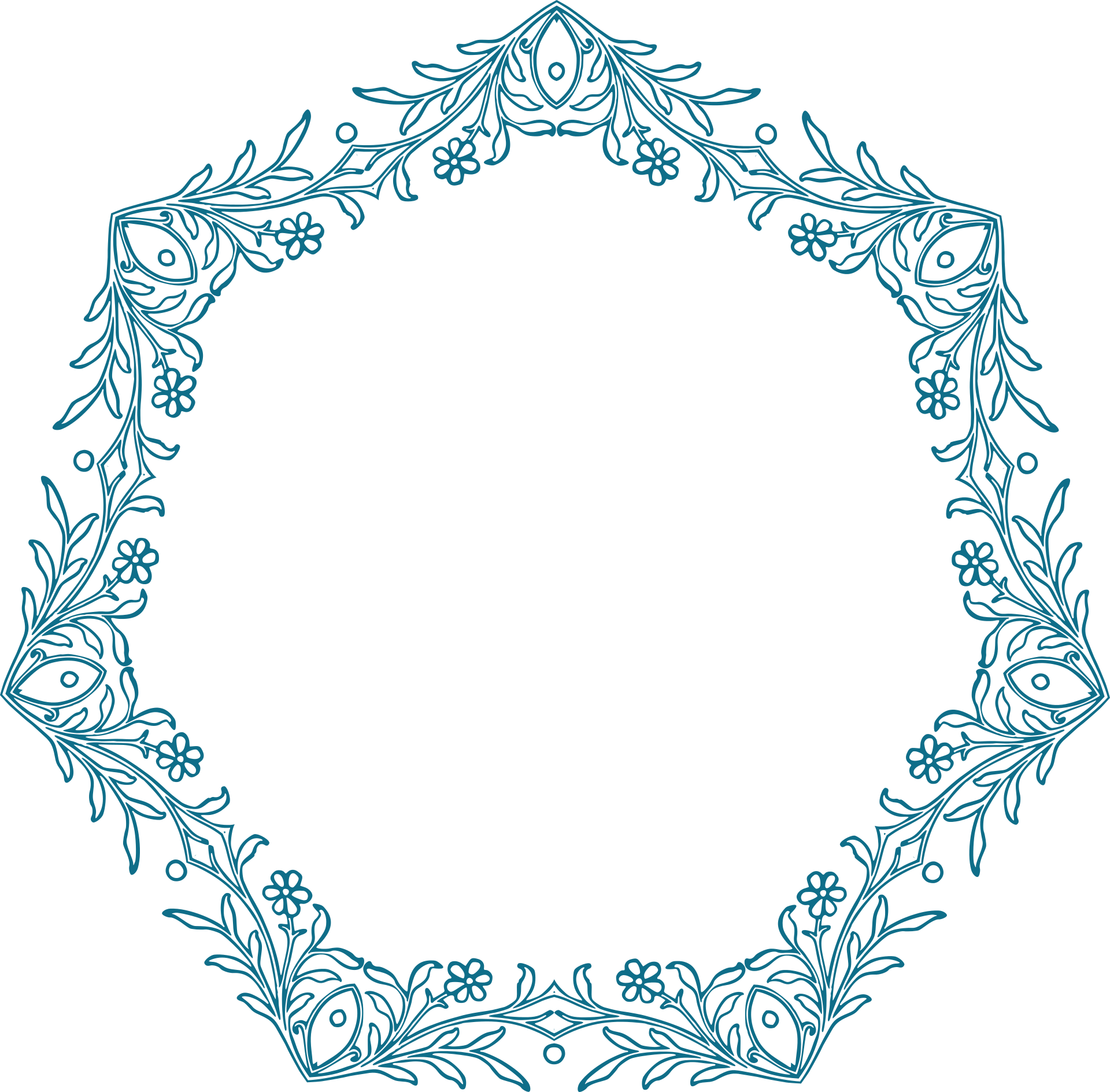 Blue Flower-themed Frame