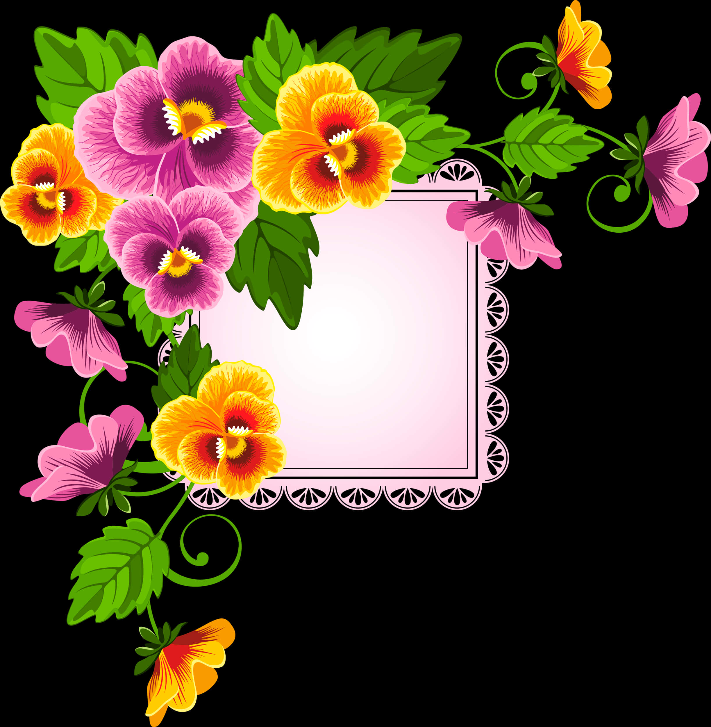 Flower Floral Design Stock Photography - Border Background Design Flowers, Hd Png Download