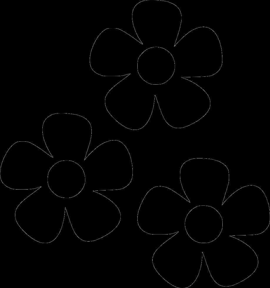 A Black And White Image Of Flowers