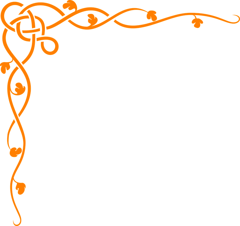 An Orange Swirly Design On A Black Background