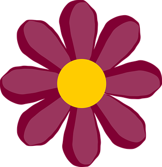 A Purple Flower With A Yellow Center