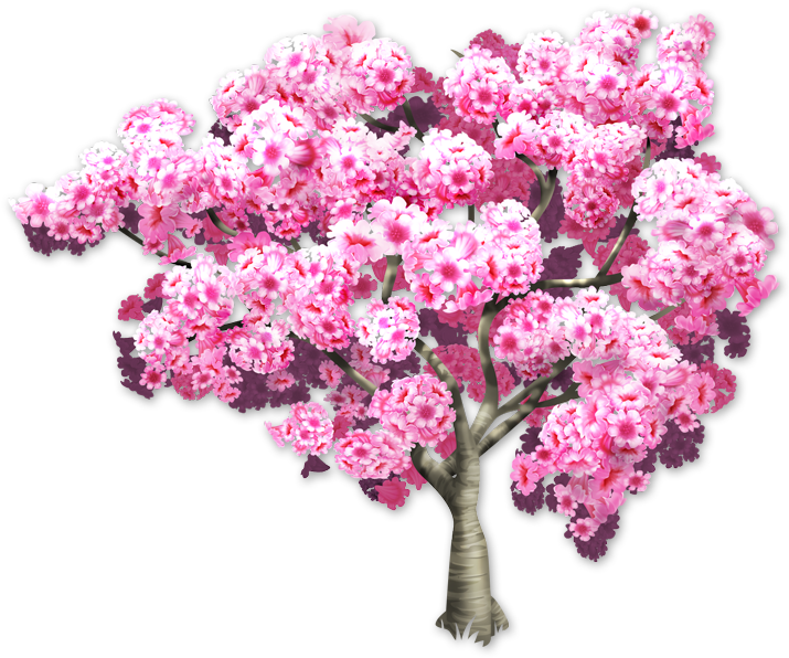 A Pink Tree With Flowers