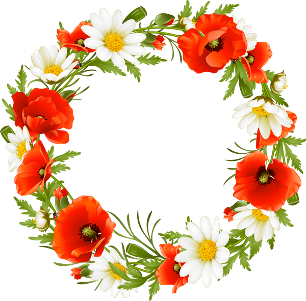 A Wreath Of Flowers On A Black Background