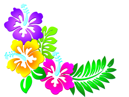 A Colorful Flowers And Leaves