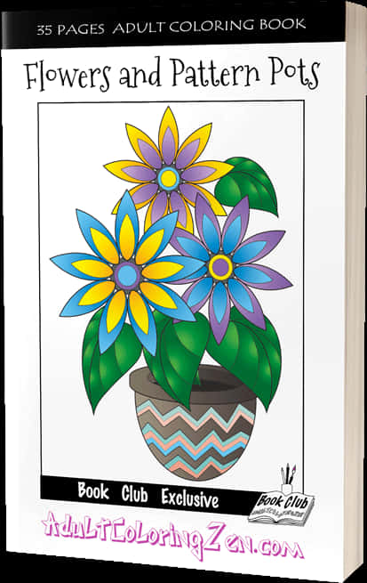 Flowers And Pattern Pots Coloring Book - Coloring Flowers Pots, Hd Png Download