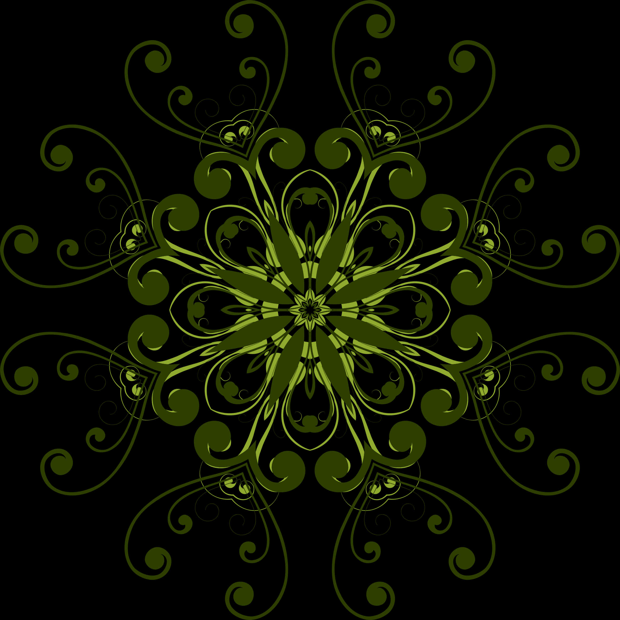 A Green And Black Circular Pattern