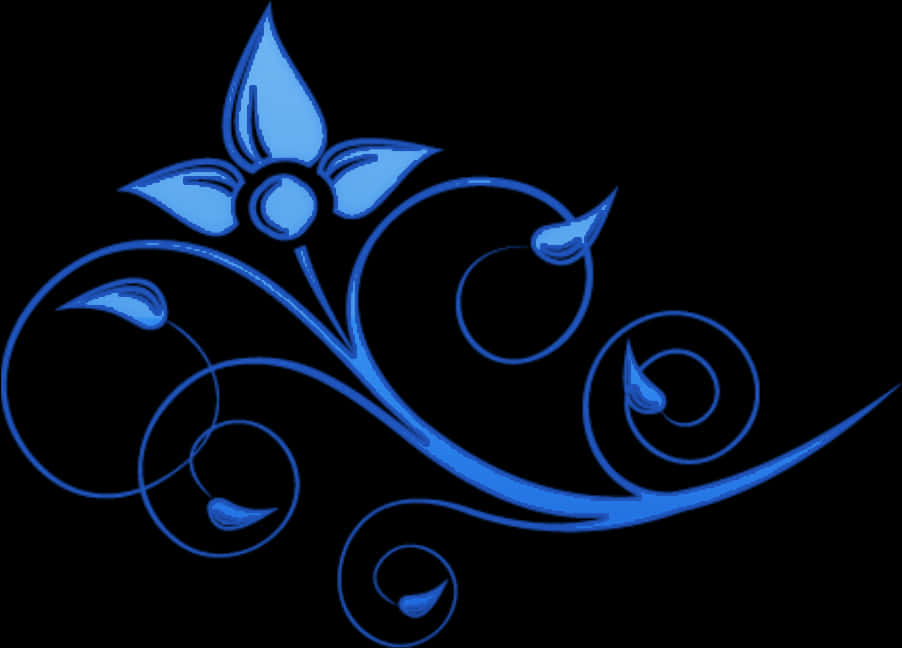 Blue Swirl With Flower