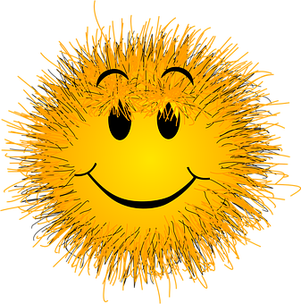 A Yellow Fluffy Ball With A Smiling Face
