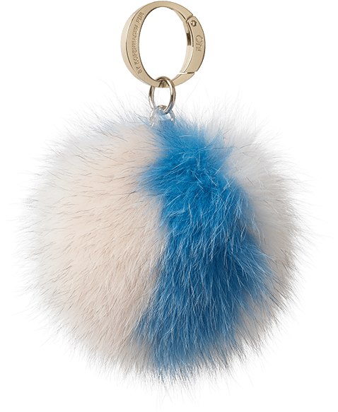 A Fluffy Ball With A Blue And White Color