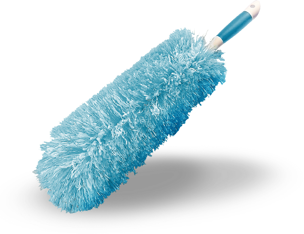 A Blue Feather Duster On A Black Background