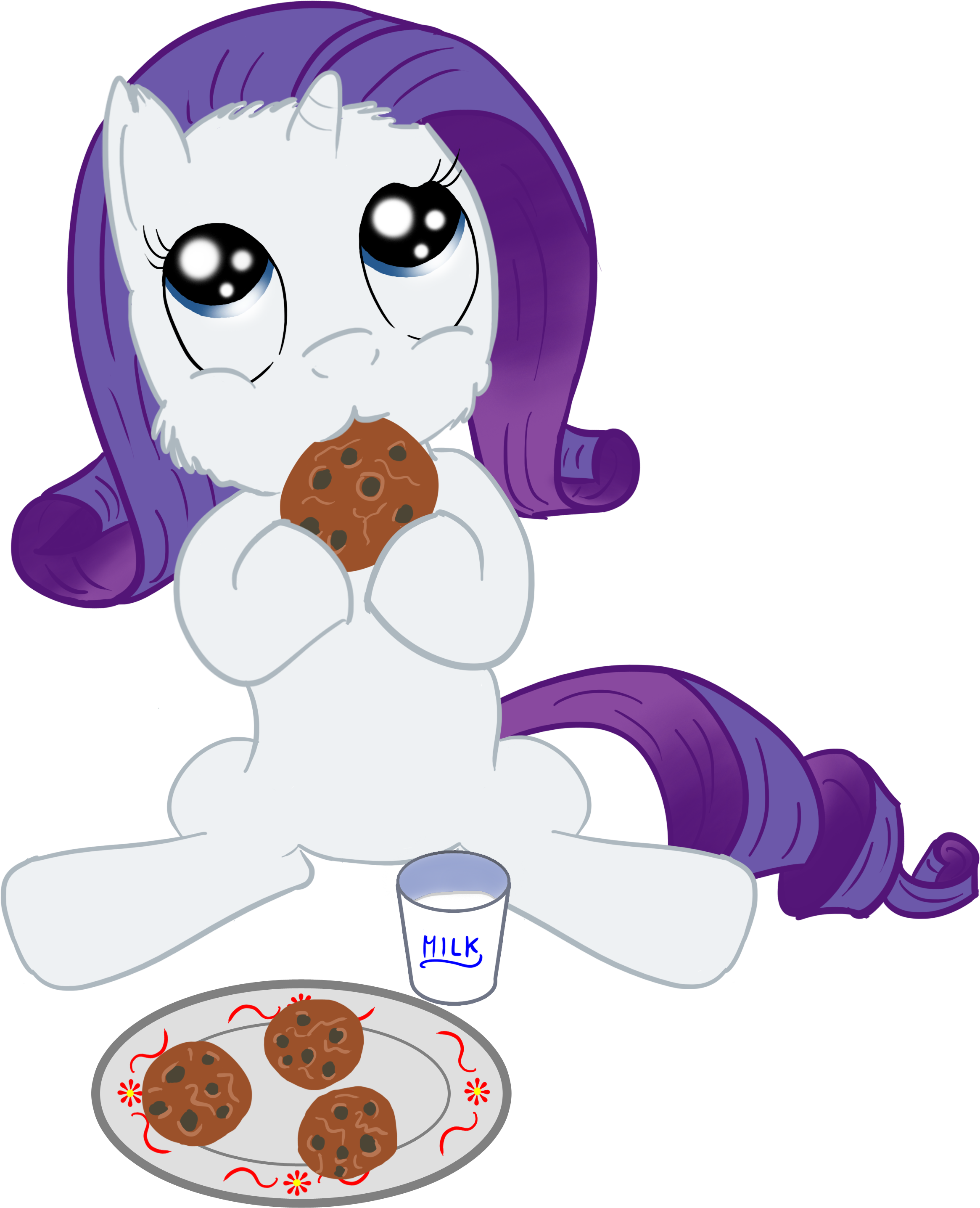 Cartoon A Cartoon Of A Pony Eating Cookies