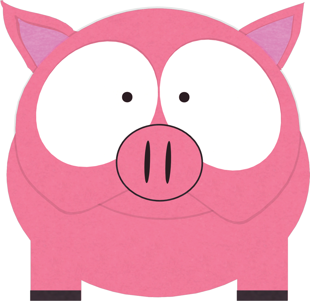 A Cartoon Pig With Big Eyes