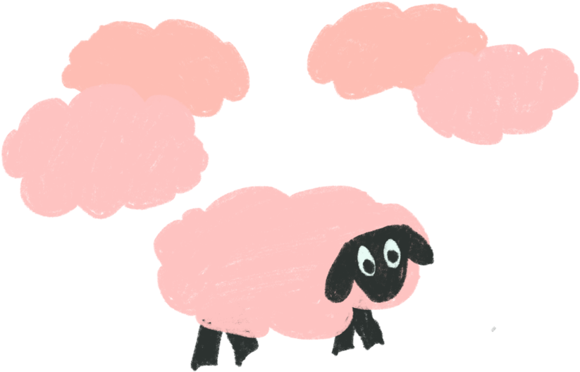 A Drawing Of Pink Sheep