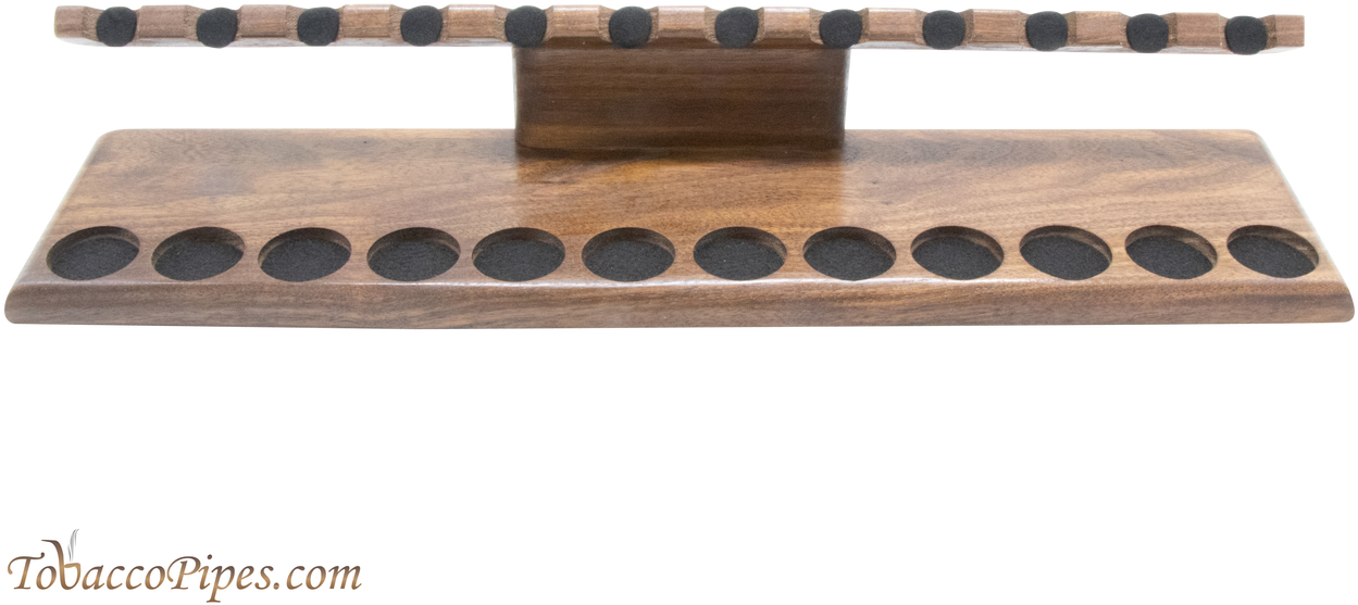 A Wooden Rack With Holes In It