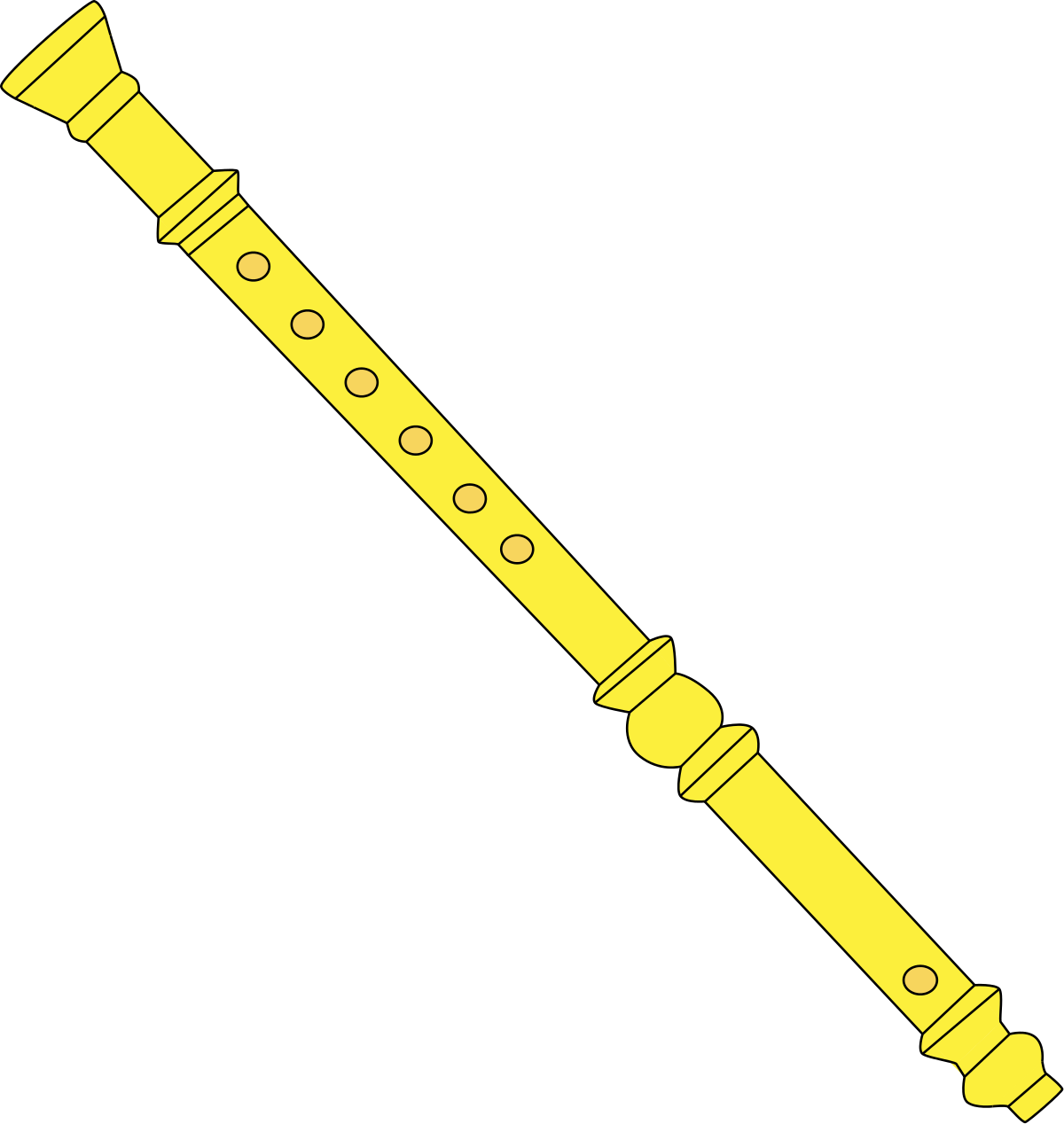 A Yellow Flute With Holes And Holes