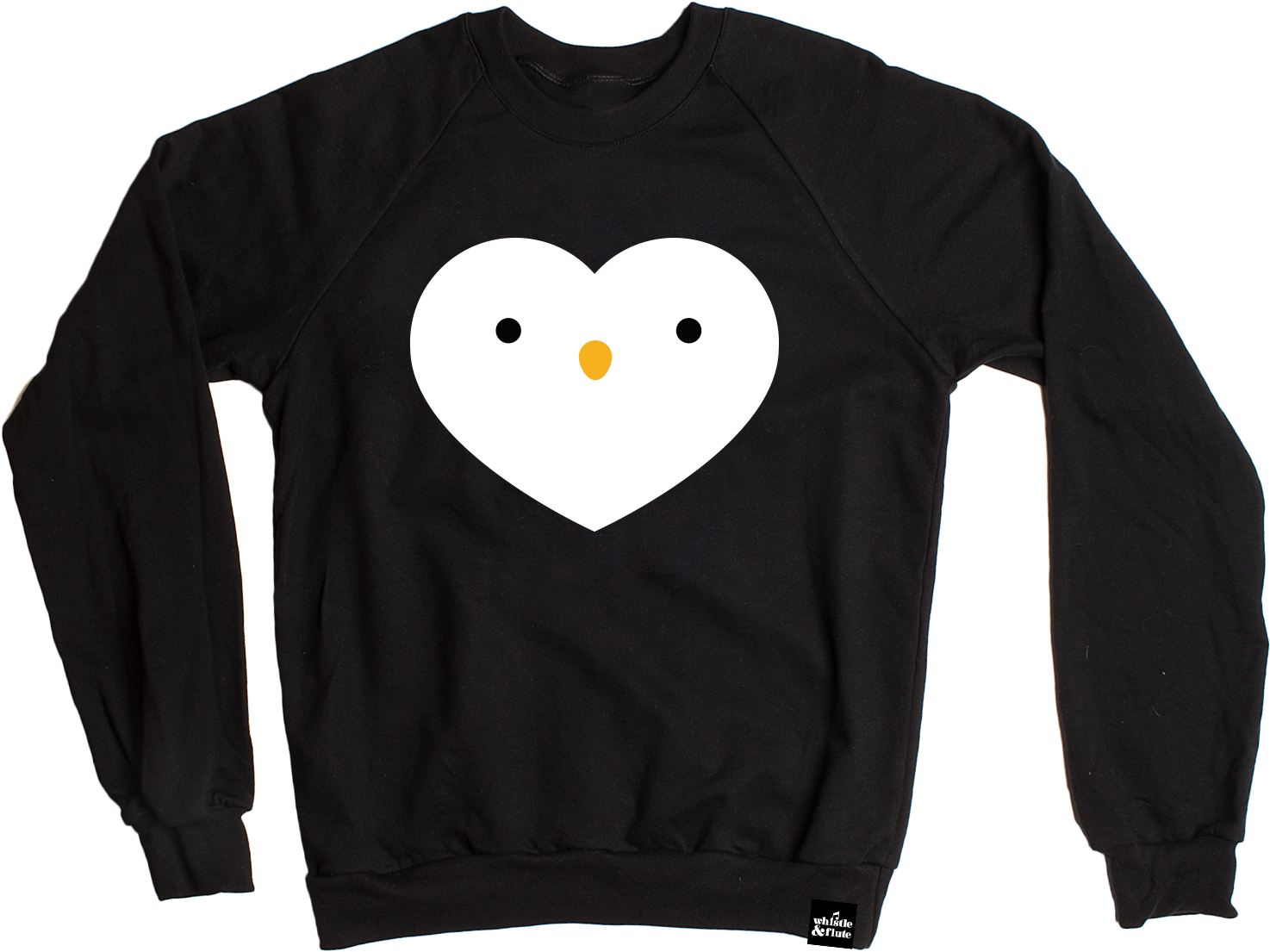 A Black Sweatshirt With A Heart And A Bird Face