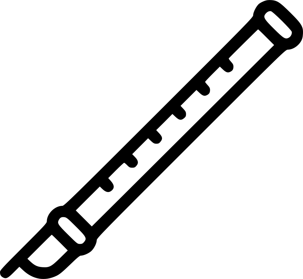 A Black And White Outline Of A Flute