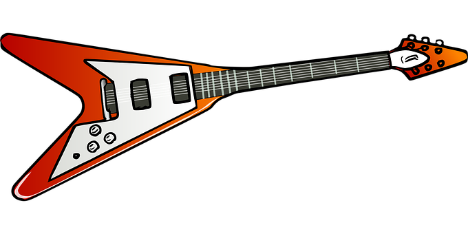 A Guitar With A Black Background