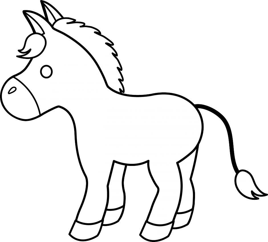 A White Cartoon Of A Horse
