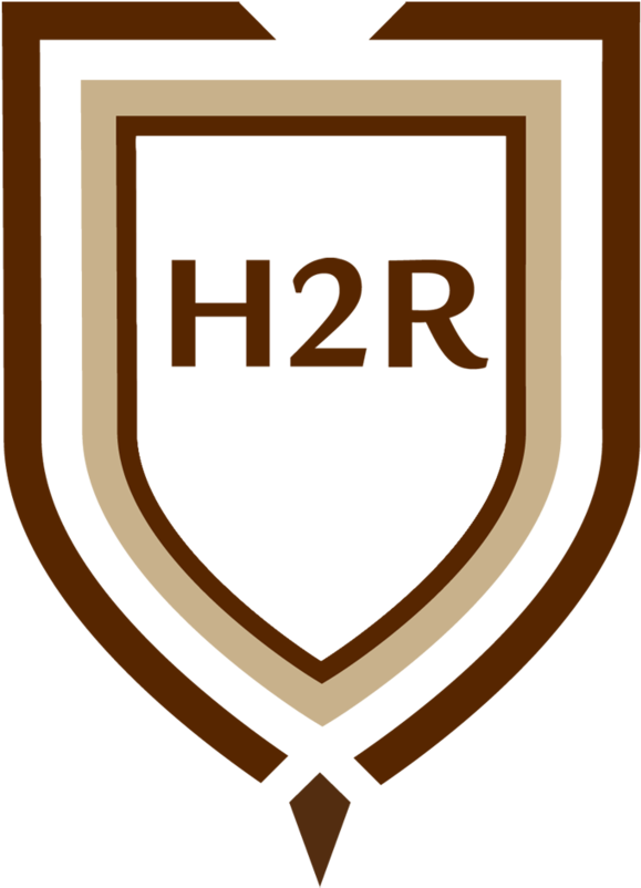 A Black And Brown Shield With White Text