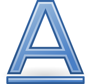 A Blue Letter A With A Black Background