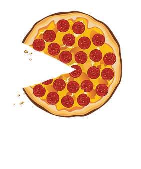 A Pizza With A Slice Missing