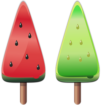 A Watermelon And Watermelon Popsicles