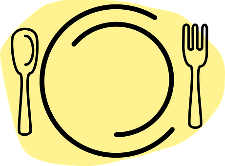 A Plate With A Fork And Spoon