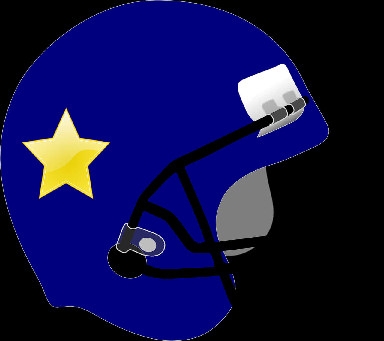 A Blue Football Helmet With A Yellow Star On It