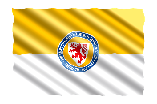 A Yellow And White Flag With A Lion And A Lion On It