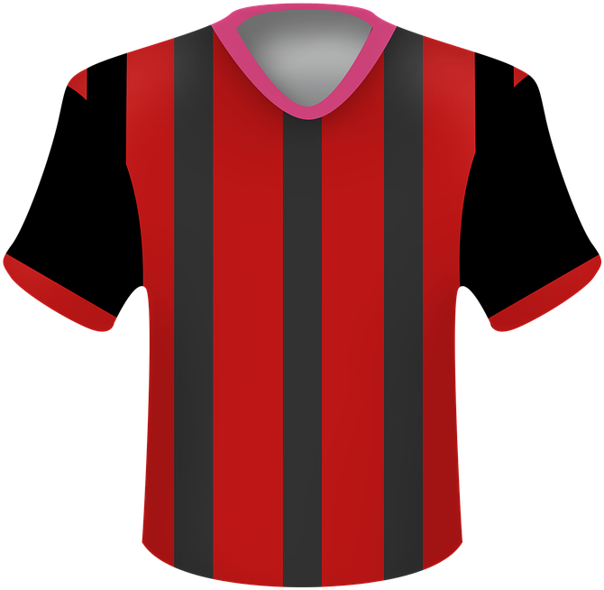 A Red And Black Striped Shirt