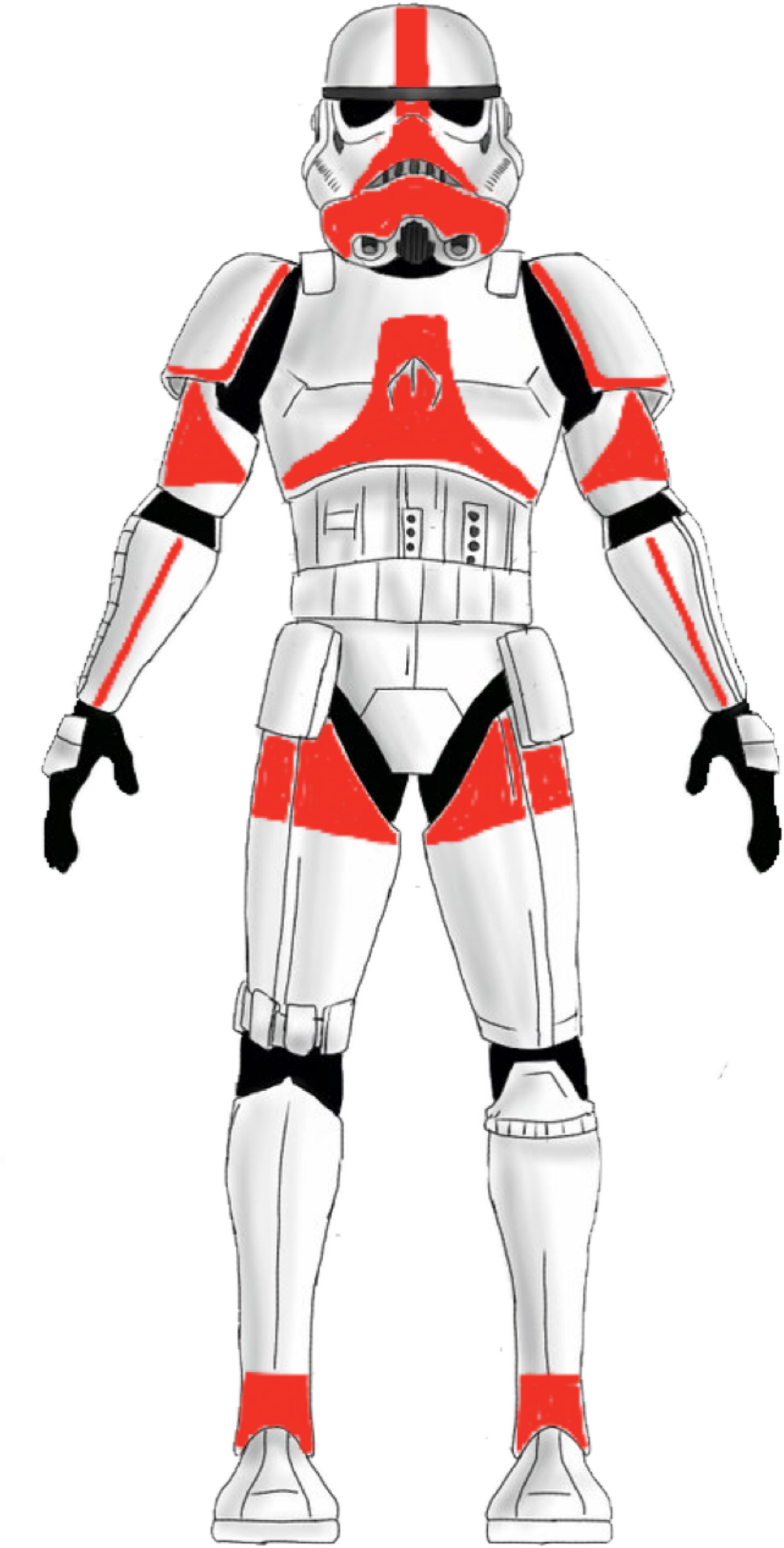 A Cartoon Of A Red And White Robot