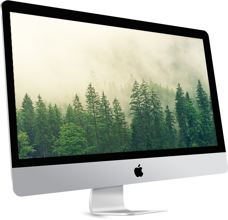 A Computer Monitor With Trees On The Screen